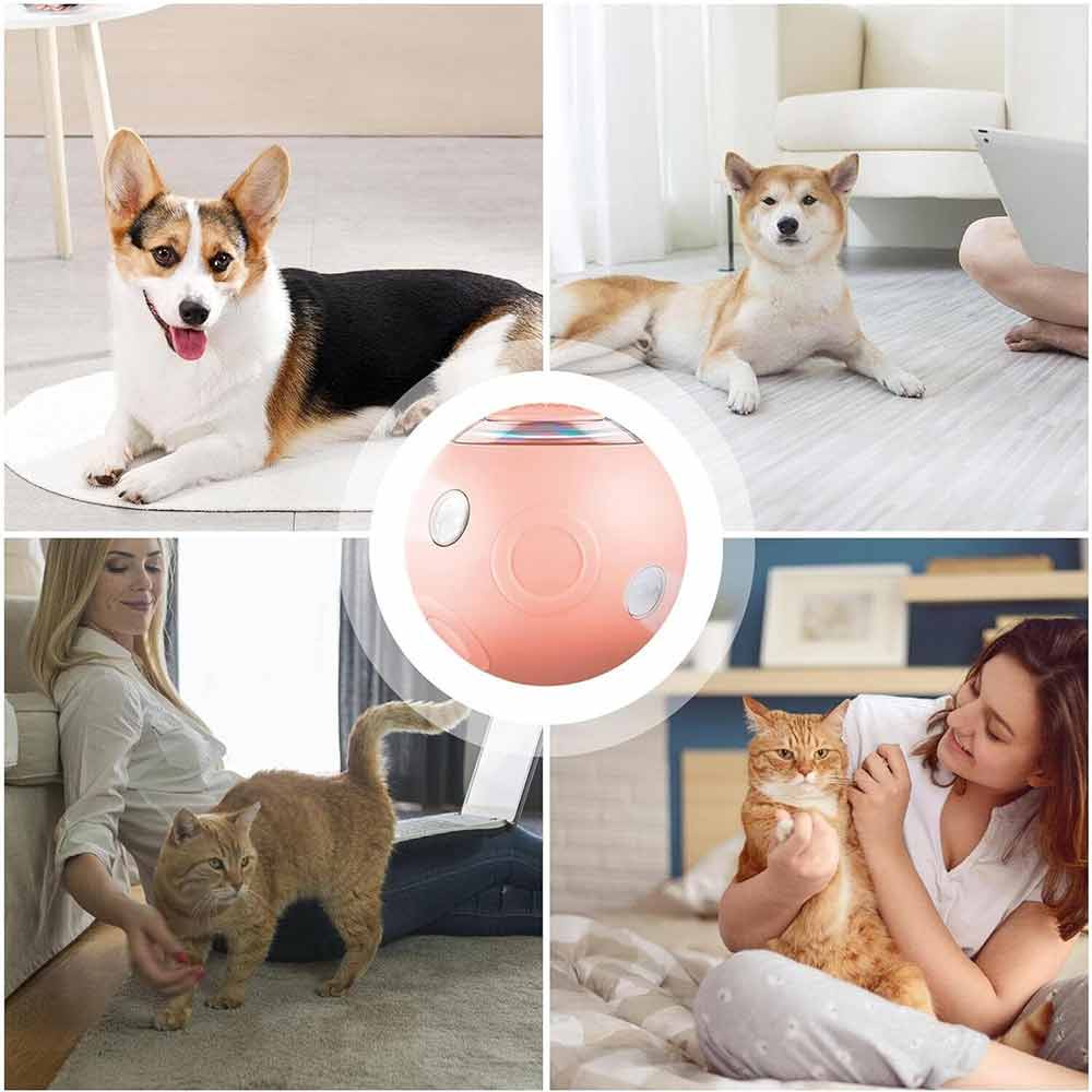 Interactive Cat Toy Ball Electric 360° Self-Rotating USB Rechargeable with LED Light Smart Toy