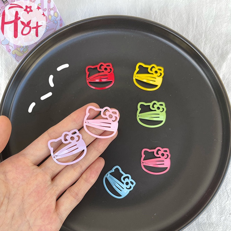 Set 5 Kẹp Tóc Kim Loại Hình hello kitty Nhiều Màu Sắc Dễ Thương Cho Bé Gái y2k vn