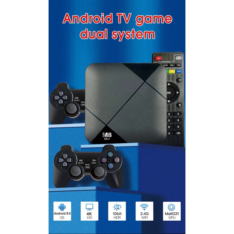 Bộ Điều Khiển Trò Chơi Điện Tử Không Dây mini m8 10000 Trò Chơi 64gb 4g wifi 4k Cho ps1 gba cp1 android tv tpzq