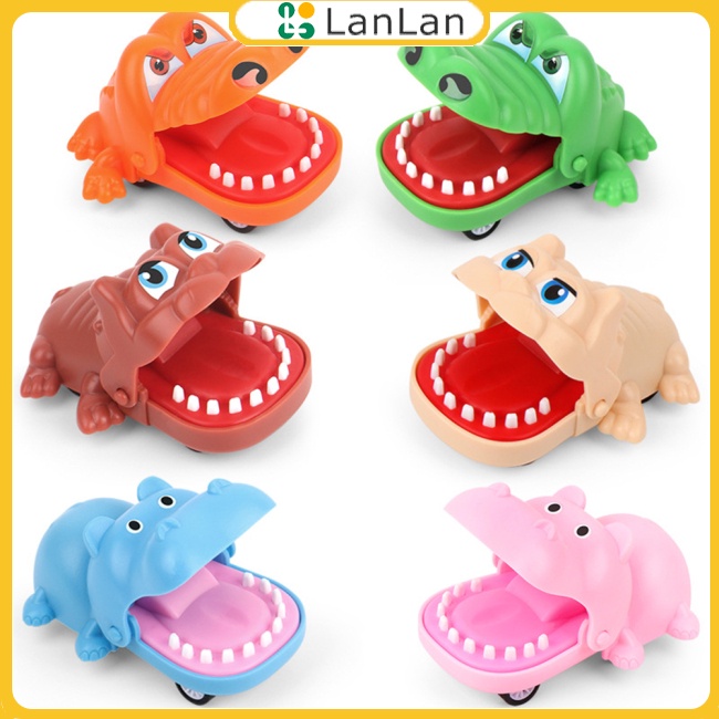 Lanlan Đồ Chơi Xe Kéo Hình Cá Sấu Hoạt Hình mini Kéo Tay Làm Quà Tặng Cho Bé