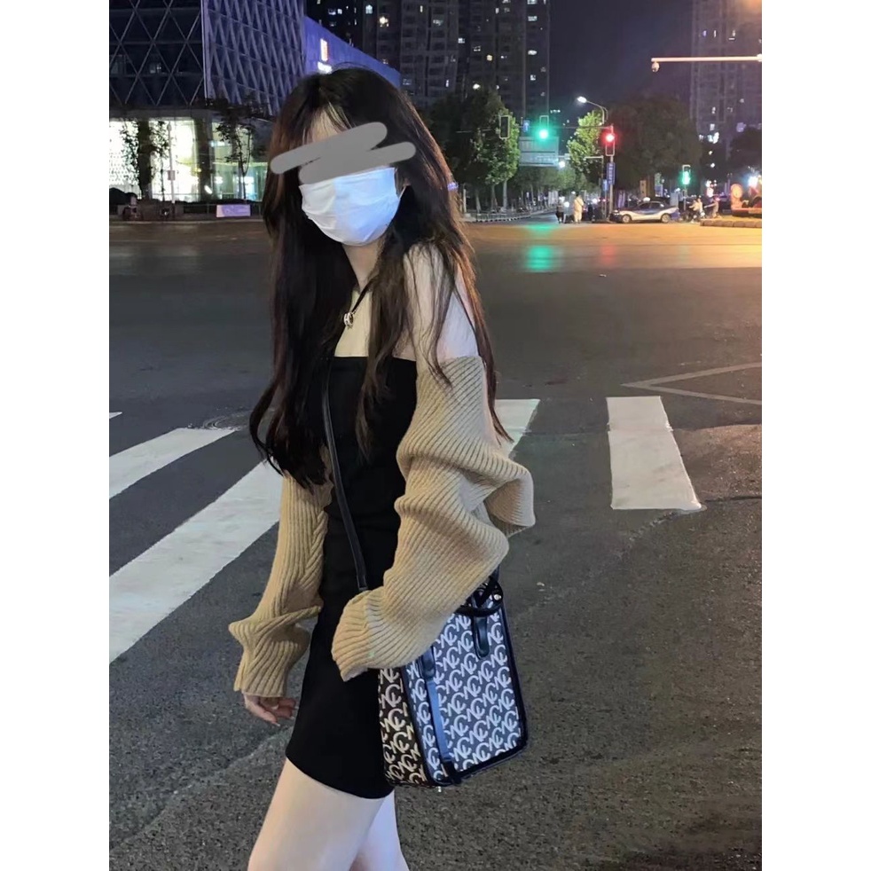 Áo cardigan Dệt Kim Hai Dây Dáng Ôm Phong Cách Hàn Quốc Thời Trang Mùa Thu 2023 Cho Nữ