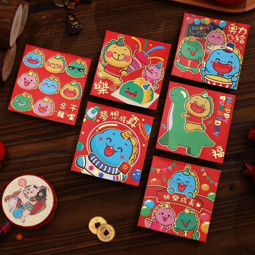 Bao Lì Xì Đỏ May Mắn Họa Tiết Rồng Năm Mới 2024