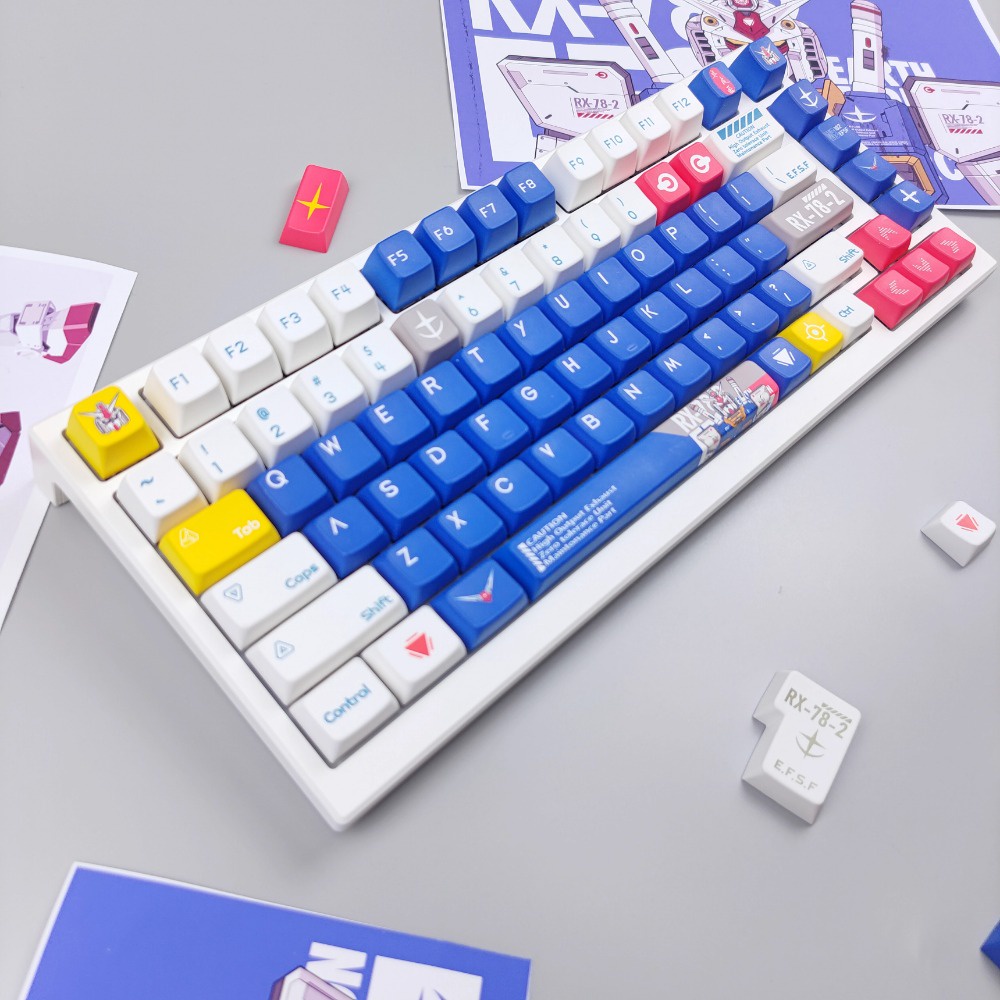 GUNDAM Keycaps SDA Profile Mobile Suit Anime PBT Dye Sub Bàn Phím Cơ Keycap