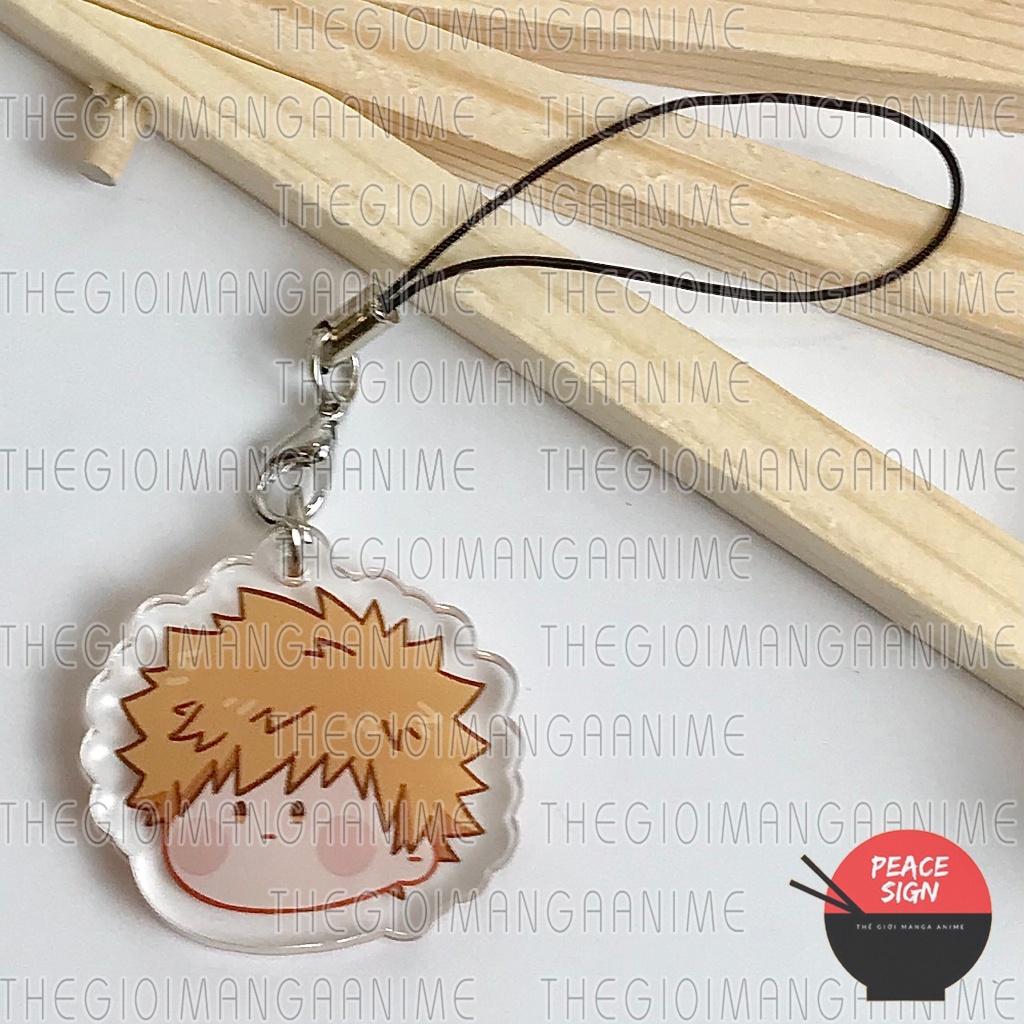 Móc dây treo điện thoại BLUE LOCK ver FACE CHIBI mica acrylic móc khóa anime bóng chuyền nagi chigiri isagi bachira