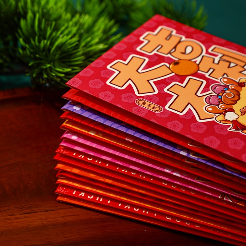 Set 6 Bao Lì Xì Mừng Năm Mới 2024 Màu Đỏ angpao cny