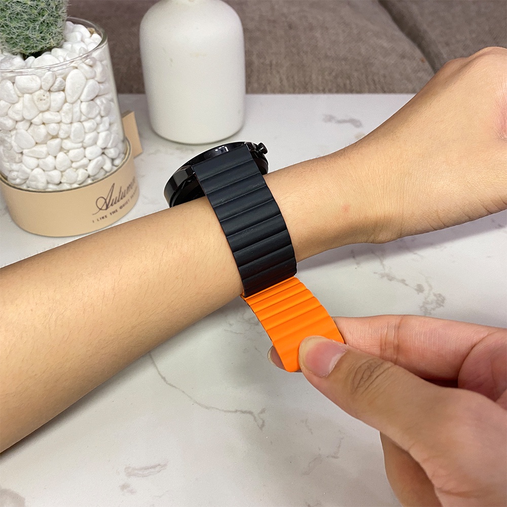 Dây Đeo Silicon Nam Châm 20mm 22Mm Tháo Nhanh Cho galaxy watch 3 active 2