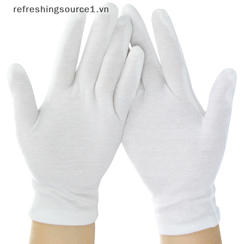 1 Đôi Găng Tay cotton Màu Trắng Thấm Hút Mồ Hôi Mới Cho Người Bồi Bàn / Lái Xe / Trang Sức / Làm Việc