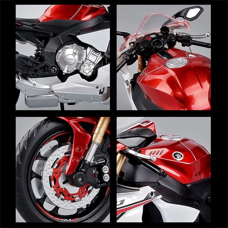 Mô Hình Xe Mô Tô Yamaha YZF-R1 Bằng Hợp Kim Tỉ Lệ 1: 12 tặng ô tô