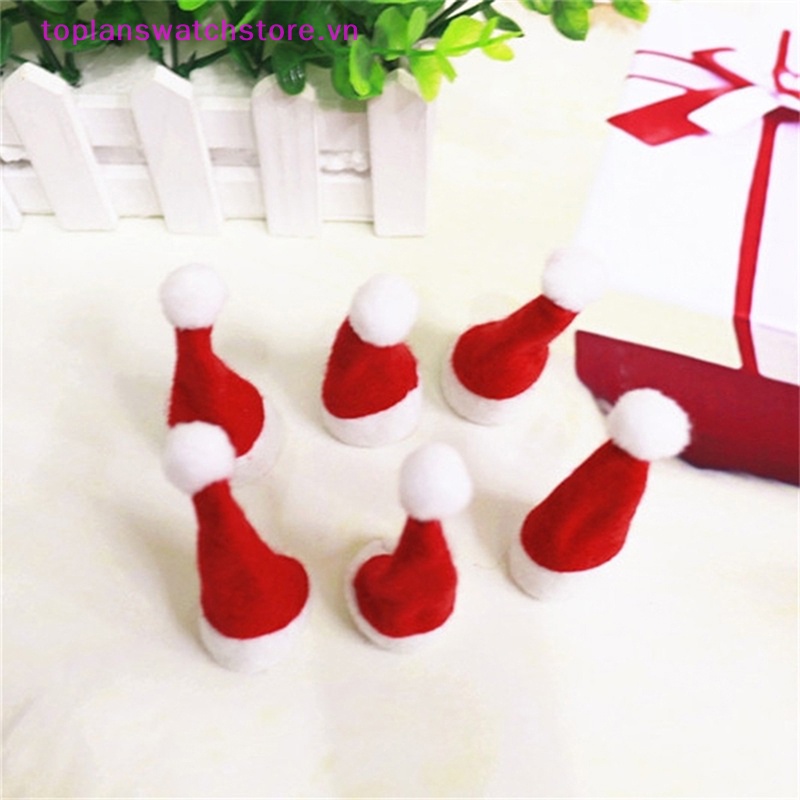 Set 10 Mũ Ông Già Noel mini Trang Trí Nhà Búp Bê vn