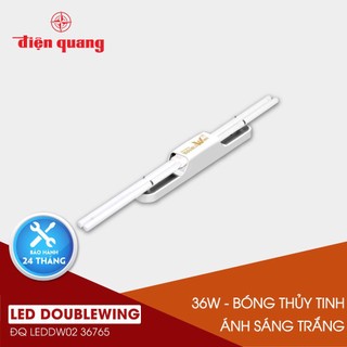 Bộ đèn led doublewing 2x18w chính hãng điện quang - bóng thủy tinh