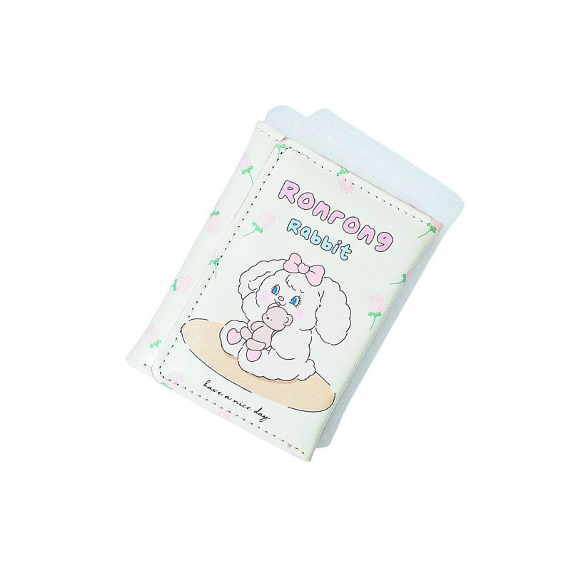 Dễ Thương Ví Ngắn 70% Cotton In Hình Thỏ Đáng Yêu