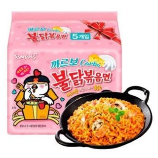  Lốc 5 gói mì Samyang Carbonara hồng nhập khẩu Hàn quốc 140g  gói set 5 gói mì samyang   hàng hiệu giá tốt  