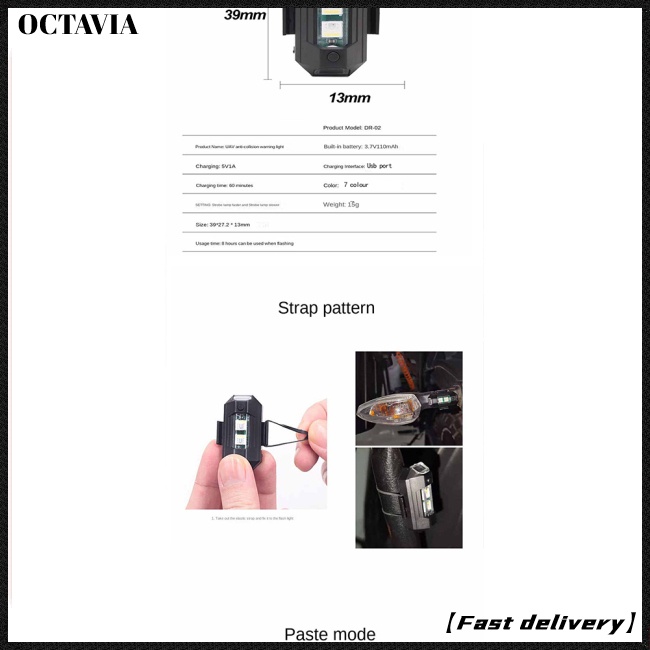 Đèn led Nhấp Nháy Cảnh Báo Gắn Đuôi Xe Mô Tô Có Thể Sạc Lại