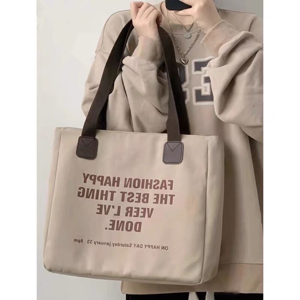 Túi Xách tote Vải Bố Sức Chứa Lớn Thời Trang Mới Mẻ Phong Cách preppy Đa Ứng Dụng Cho Học Sinh