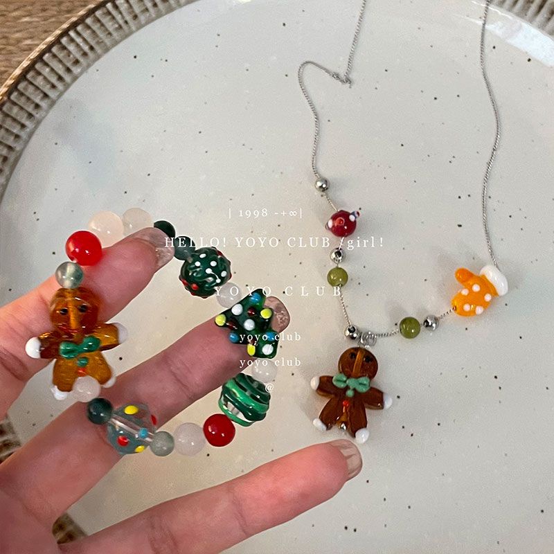 Vòng Tay Chuỗi Hạt Kiểu Hoạt Hình Bánh Mì Gừng Dễ Thương Thời Trang Cho Bạn Gái