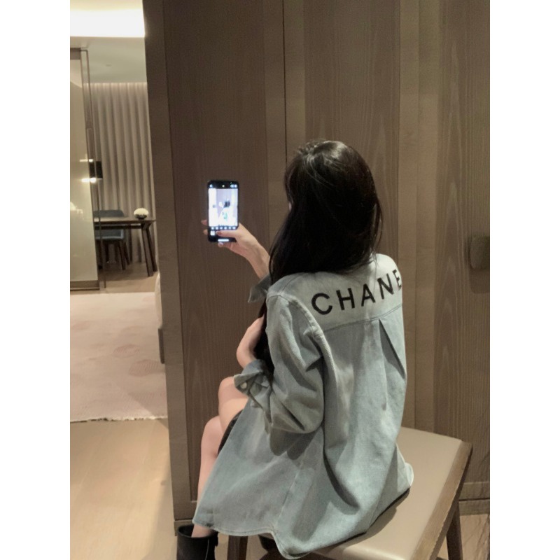 ❤️❤️Hàng Có Sẵn! ❤️❤️ Áo Sơ Mi denim Dài Tay Thêu Họa Tiết Thời Trang 2023 Mới Cho Nữ