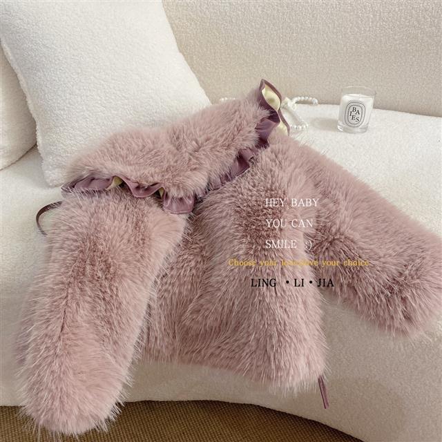 Áo khoác bé gái áo khoác lông ấm áp Phong Cách Hàn Quốc Thời Trang Mùa Đông Mới Cho Bé Gái