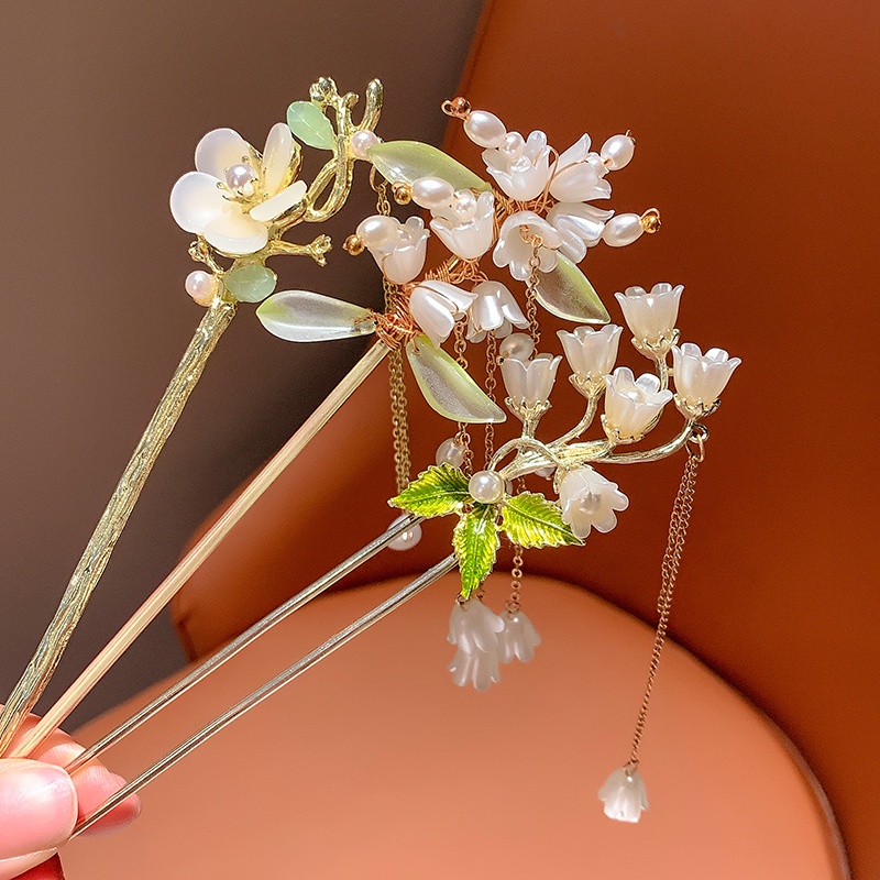 Thời Trang Trâm Cài Tóc Đính Tua Rua Phong Cách retro Cao Cấp