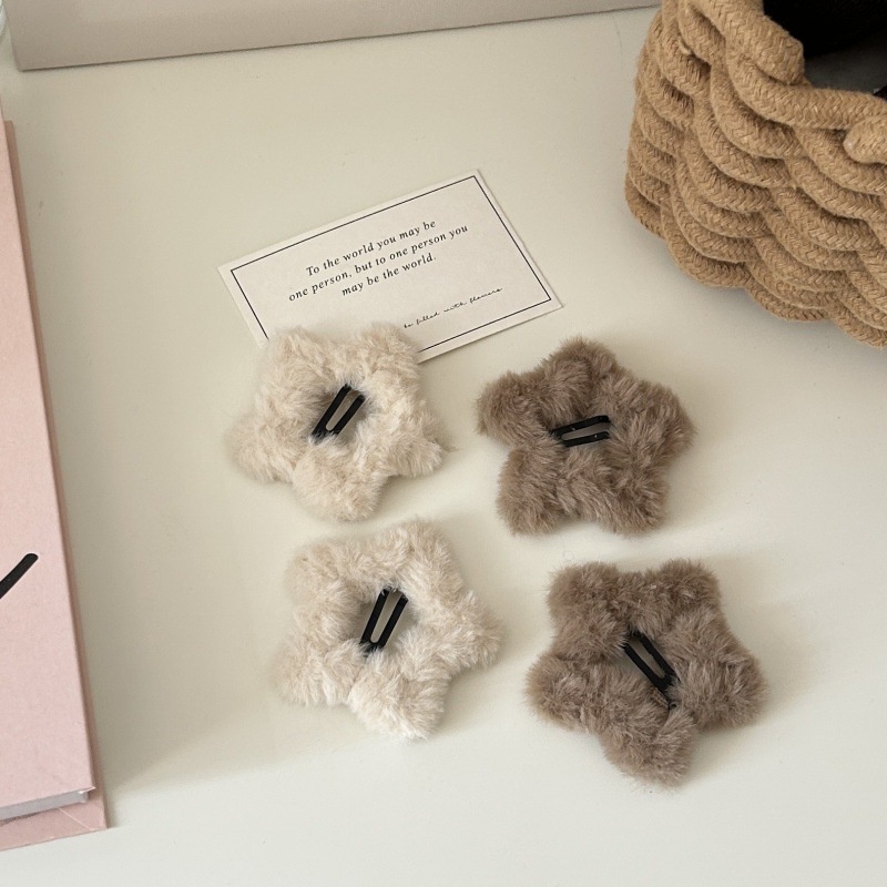 Kẹp Tóc Hình Ngôi Sao Năm Cánh Màu Cà Phê Phong Cách Mới 2023