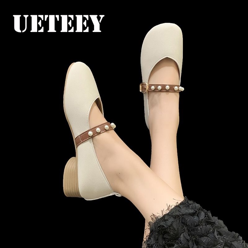 UETEEY  giày búp bê đế cao lolita giày Mary Jane Đế da mềm đế thời trang Êm ái Hiện đại Phóng khoáng Phối màu tinh tế FLF23A0UML 43Z231025