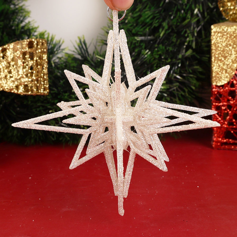 Phụ Kiện Treo Trang Trí Cây Thông Giáng Sinh Hình Ngôi Sao Năm Cánh Lấp Lánh