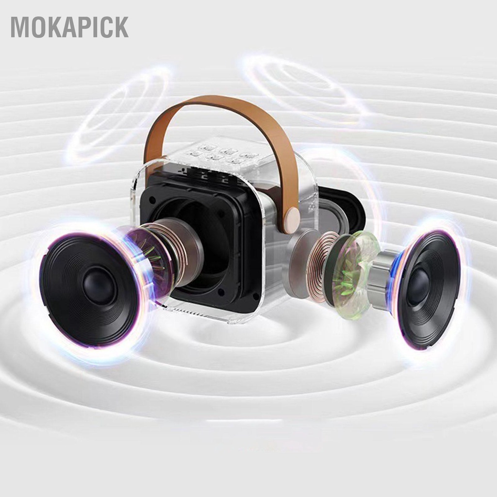 Karaoke Máy karaoke mini Với Hiệu Ứng Ánh Sáng Không Dây Kèm Pin Tiện Dụng