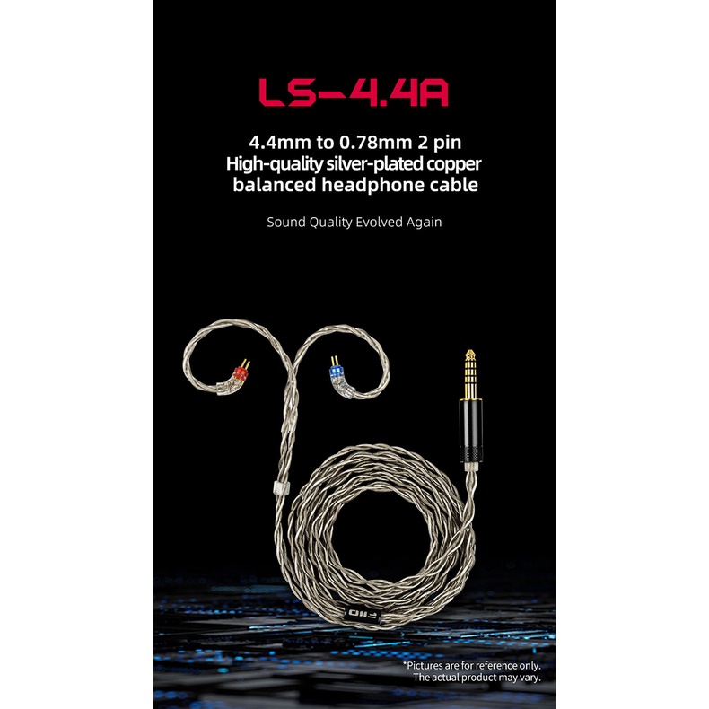 Fiio Dây Cáp Tai Nghe Cân Bằng Mạ Bạc ls-4.4a 4.4mm Sang 0.78mm 2pin Cho fd11 fd3