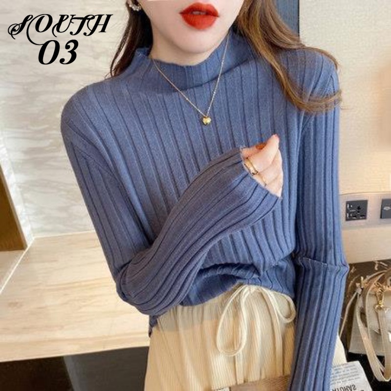 Áo sweater Dệt Kim Cổ Cao Dáng Ôm Thời Trang Thu Đông Hàng Mới 2023 Dành Cho Bạn Nữ