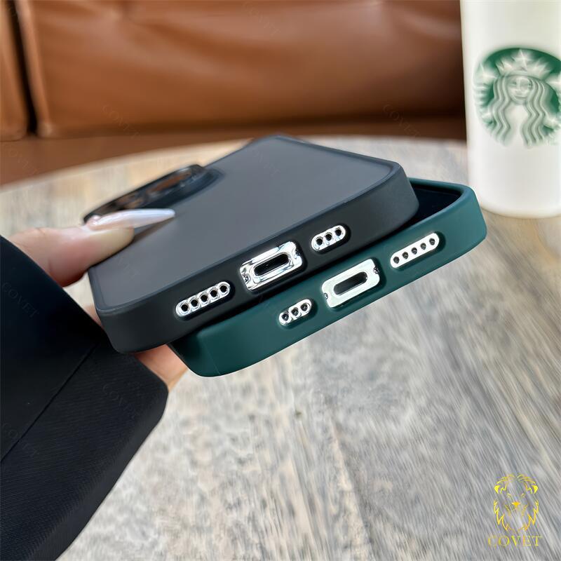 Ốp Điện Thoại Mặt Kính Chống Rơi Màu Trơn Cho iphone 15 14 13 12 11 pro max 14 pro 15 pro