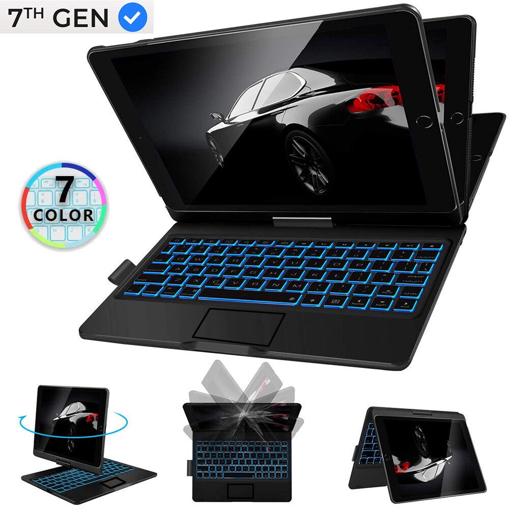 Bao Da Máy Tính Bảng Có Bàn Phím Xoay 360 Độ Cho ipad 9th / 8th / 7th gen 10.2 inch / 7 / mini 61 inch / ipad air 5 / air 4 / air 3 / mini 6
