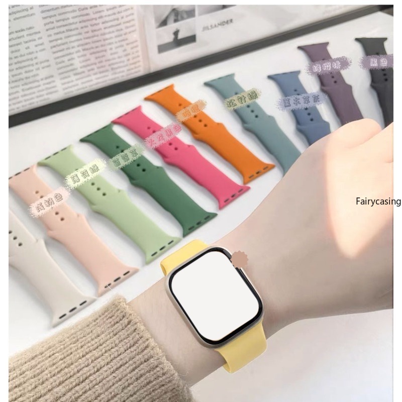 Silicone Dây Đeo Silicon Thay Thế Cho Đồng Hồ Thông Minh AW watch ultra 2 band 49mm 44mm 40mm 45mm 41mm 42mm 44 45 mm i-watch series 9 7 8 se 3 5 6