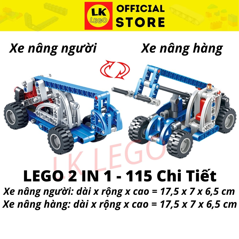Bộ đồ chơi lắp ráp lego xe nâng 2 in 1, đồ chơi lắp ráp cho bé - LK LEGO
