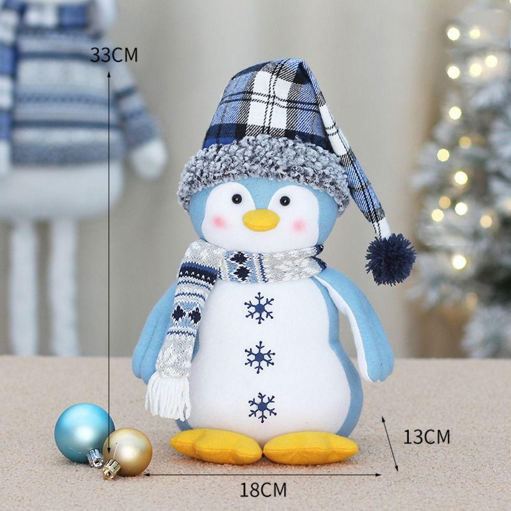 Búp Bê Vải Màu Xanh Dương Hình Người Tuyết Hoạt Hình Dễ Thương