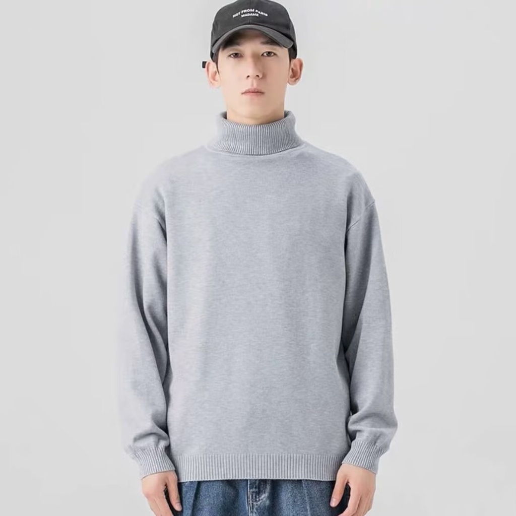 Áo Len Nam Cổ Lọ Tay Dài Dáng Rộng Màu Trơn Thời Trang Thu Đông Màu Sắc