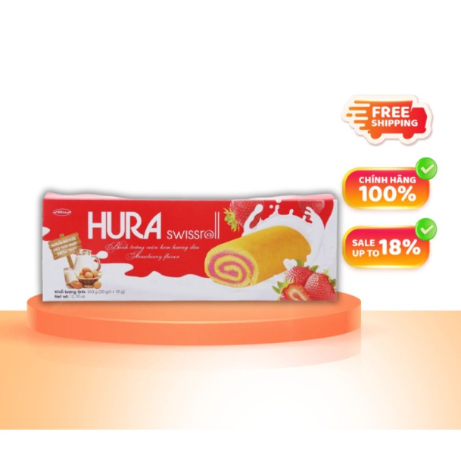 Bánh Hura Swissroll Dâu Bibica 360g Shopbethienkim