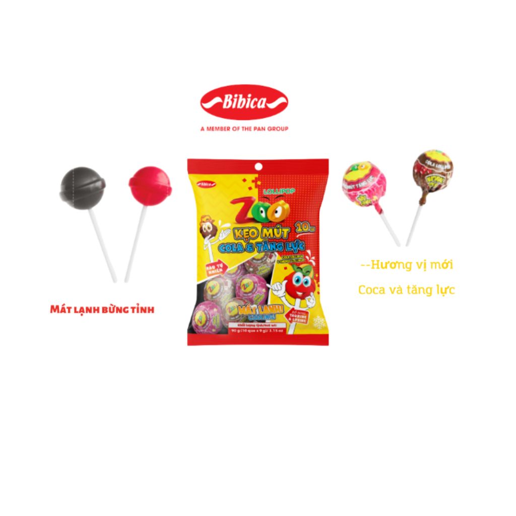 Kẹo Mút Zoo Cola Tăng Lực Bibica 90g lollipop Shopbethienkim