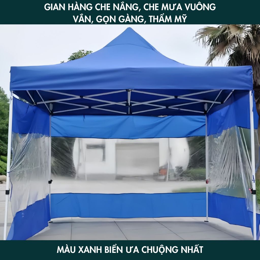 Nhà Bạt Di Động Mái Che Cao Cấp 2Mx2M, 3Mx3M Khung Sắt Tĩnh Điện Không Gỉ Vải Dù Che Nắng Ngoài Trời Bảo Hành 2 năm