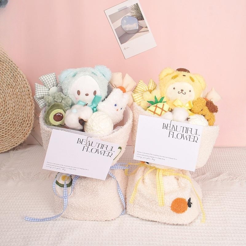 Bó Hoa Nhồi Bông Dễ Thương Dùng Làm Quà Tặng Cho Bạn Gái