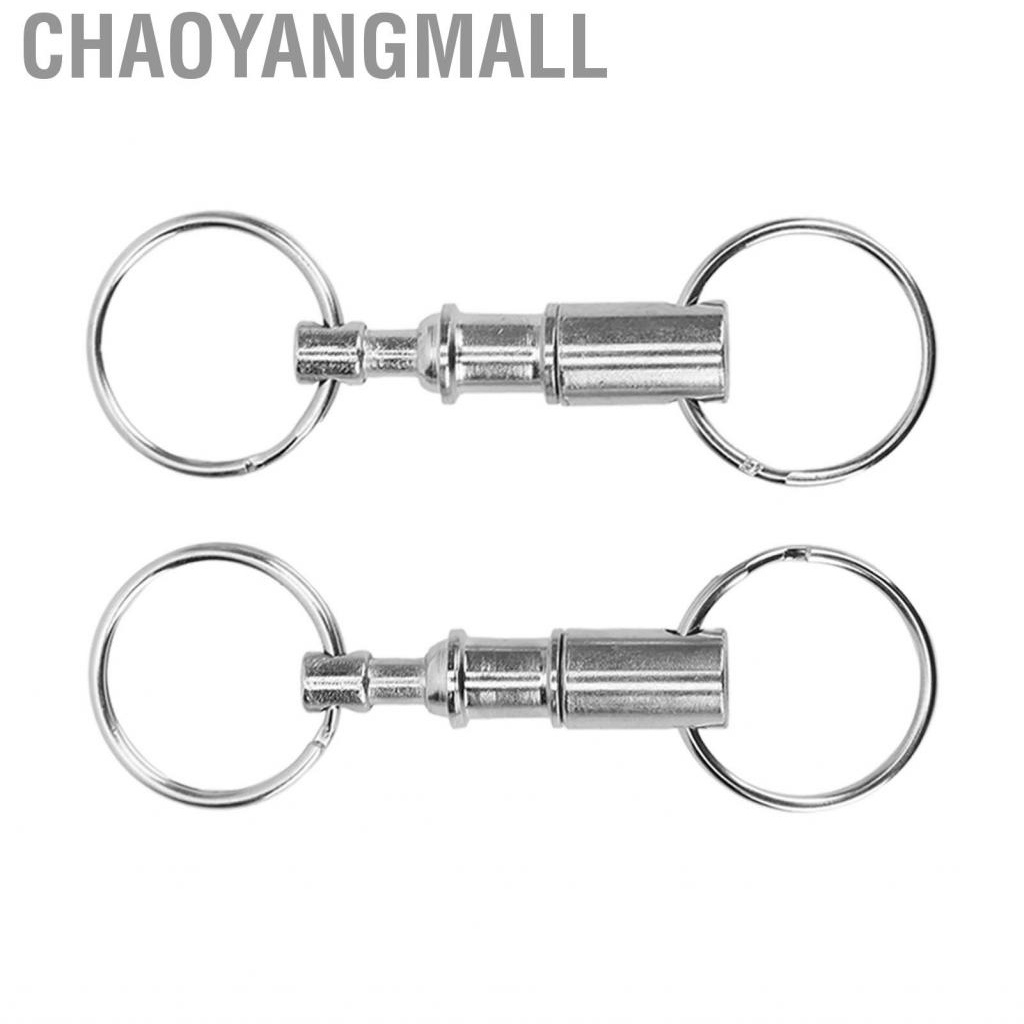 Chaoyangmall 2PCS Dual Quick Release Keyring Detachable Double Split Ring Key for Hanging House Belt Outdoor Tools