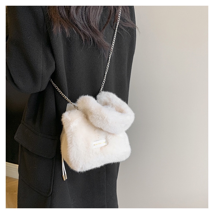 Dongbeauty Túi Đeo Chéo Vai Bằng Vải Lông Thời Trang Thu Đông 2023
