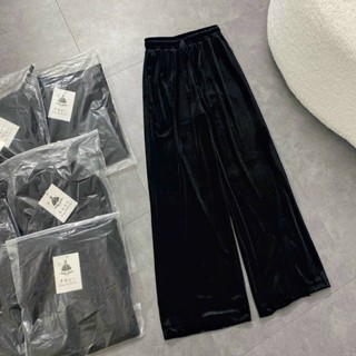  Quần ống suông Quần ống rộng nữ lưng cao cạp chun co giãn tốt chất vải nhung mềm mịn lên form xinh 