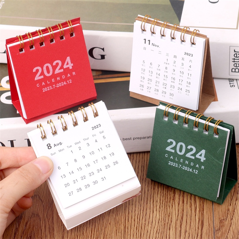 Lịch Để Bàn 2024 mini Đơn Giản Dùng Ghi Chú Lên Kế Hoạch Năm Mới / Văn Phòng / Trường Học
