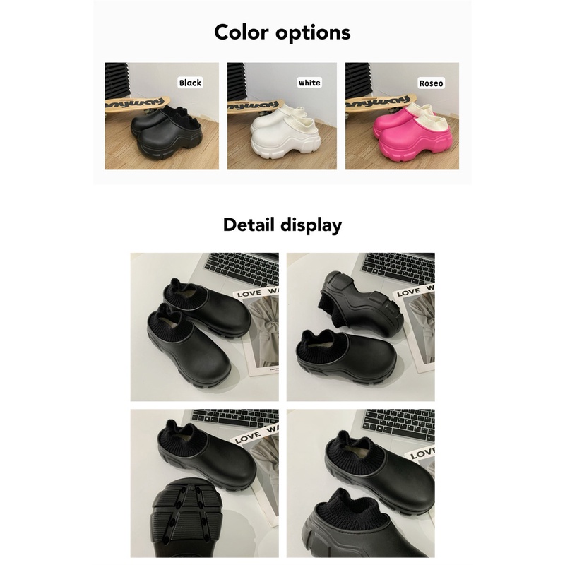 Dép cotton Đế Dày Chống Trượt Không Thấm Nước Thời Trang Thu Đông 2023 Mới Cho Nữ