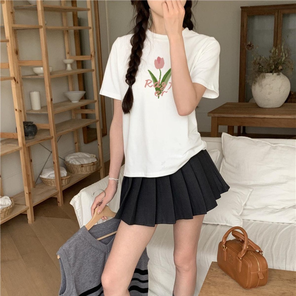 Áo thun form Baby Tee DaaLaa Store in hình hoa Tulip Rdgfer A5931