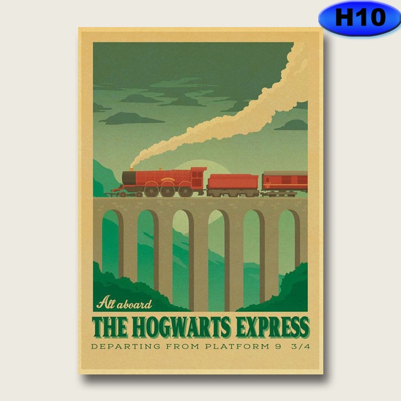 Poster Phim harry potter Màu Đen Treo Tường Trang Trí Phòng Phong Cách retro