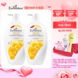 Combo 2 sữa tắm nước hoa dưỡng da Enchanteur Charming gợi cảm mịn màng 900gr