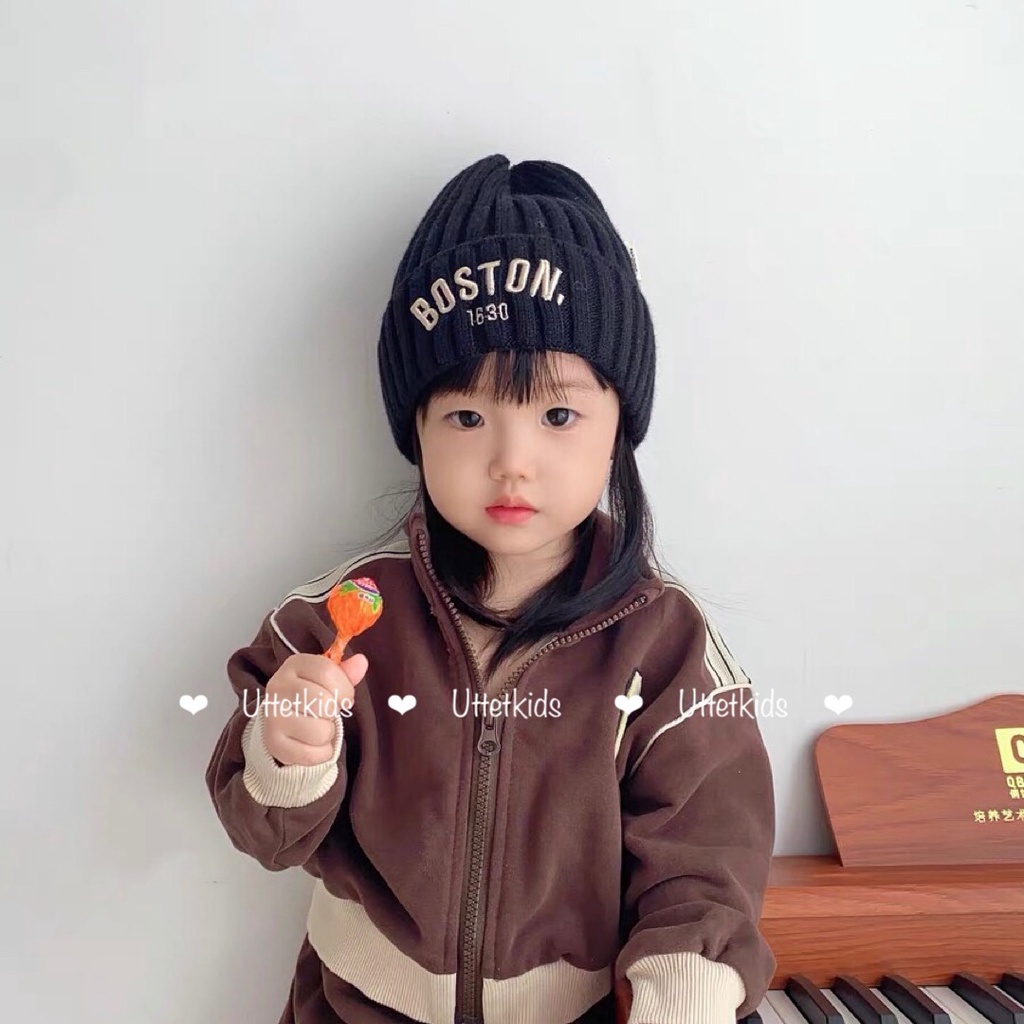 MŨ LEN PHONG CÁCH HÀN QUỐC DÀNH CHO BÉ GÁI VÀ BÉ TRAI VÀNH 49-52CM