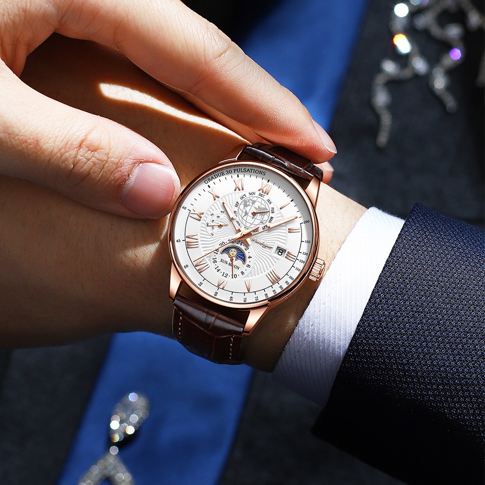 Poedagar Đồng Hồ Thạch Anh Chống Thấm Nước Trang Trí Mắt Nhỏ Thụy Sĩ Chính Hãng Cho Nam