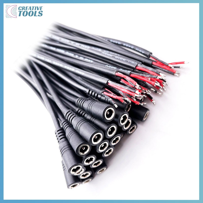 Bộ 10 Đầu Nối Dây Điện 5.5 X 2.1 dc male Hoặc female Cho Đèn led 3528 5050 Mới