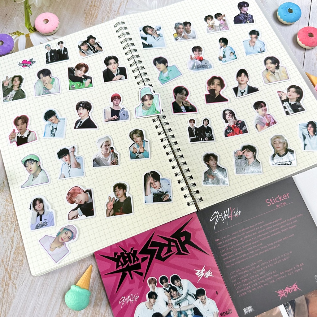 Sticker Dán Trang Trí Sổ Tay Hình Nhóm Nhạc kpop straykids